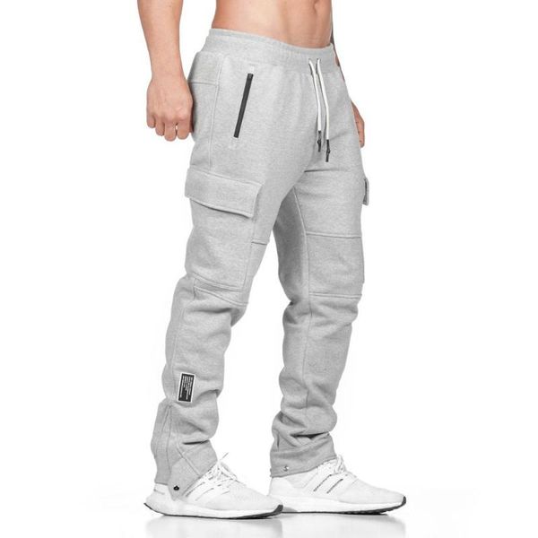 

2019 new gyms men's pants joggers pants fitness sport men's fall cargo haren outdoor training ankle slacks, Black