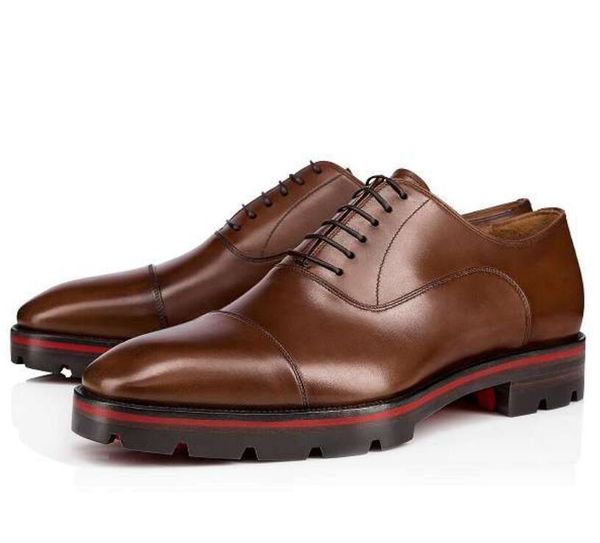 

super quality red bottoms leather sneakers men wedding dress party shoes casual shoes flat men oxford geunine leather shoes 38-47 v6, Black