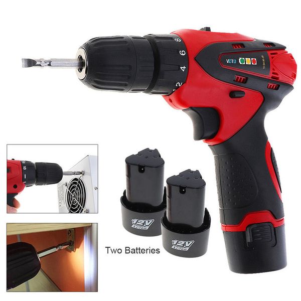 

12v double speed charging drill electric screwdriver torque electric drill power tools rechargeable lithium battery screwdriver