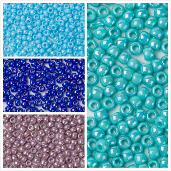 

taidian 3grams mini toho seedbeads 11/0 opaque rainbow turquoise green ab 413 diy christmas nail art decoration, Silver;gold