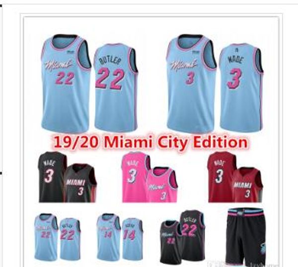 

Майами Вайс Сити заработали выпуск мужские тепла возврат кофта Дуэйн Уэйд Тайлер 3 14 22 Herro Джимми Батлер баскетбол шорты баскетбольные майки