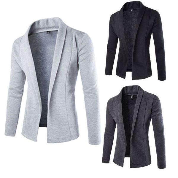 

горячая распродажа мода высокое качество осень зима мужская повседневная slim fit твердые без кнопки костюм пиджак бизнес работа пальто курт, White;black
