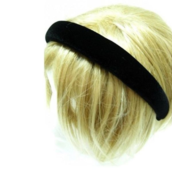 

black grace padded velvet hair band like headband solid hair band for women and girls