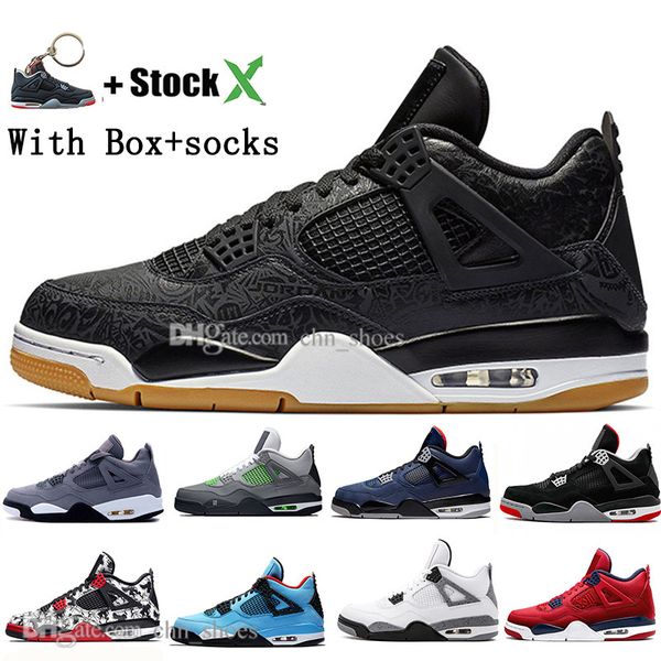 

stock x 4 4s iv mens basketball shoes bred white cement what the university red mushroom pure money black gum men women sports sneakers