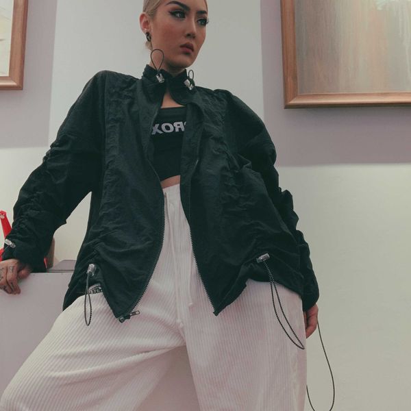 

drawstring black polyester windbreaker coat streetwear hip hop men women jacket clothing chaqueta, Black;brown