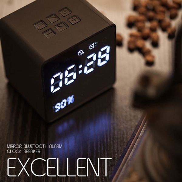 

high led screen alarm clock radio power display digital clock bluetooth speakers uej