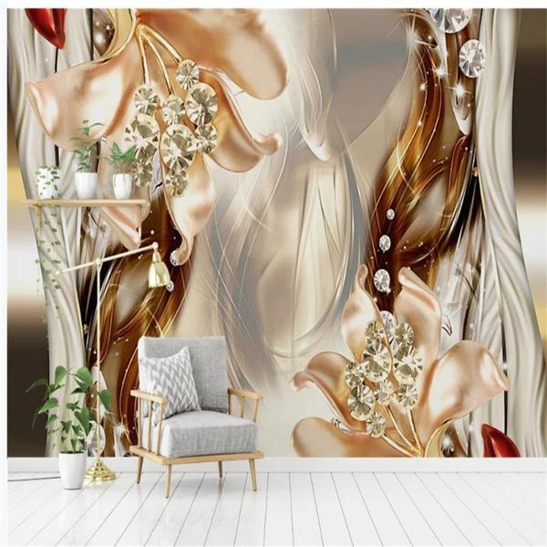 

wallpapers fantasy 3d stereo jewelry flower background wall murals wallpaper for living room