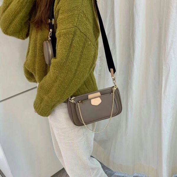 

2019 new luxury design women's shoulder bag three-piece ladies wallet crossbody bag pochete bag come with box t200322