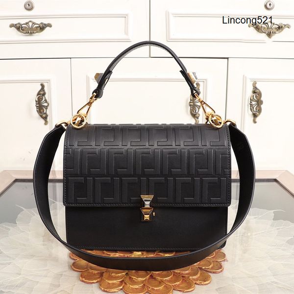 

vintage calfskin leather casual handbag fashion letter women shoulder bags simple embossed letter print girl bag 25*19*11cm