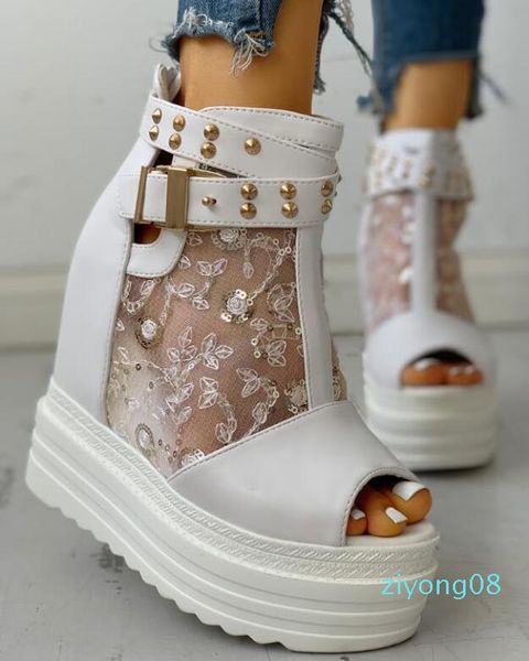 

sandalias mujer 2020 women sandals wedges shoes for women high heels sandals summer shoes chaussures femme platform zz8 zz8, Black