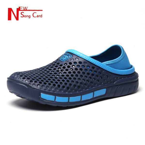 

2020 summer men's and women's hole shoes baotou hollow large size beach sandals and slippers lightweight breathable tide mop, Black