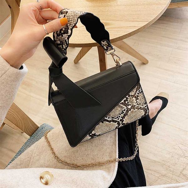 

fashion serpentine pattern tote bags for women 2020 new quality pu leather shoulder crossbody bags chains handbags and purses