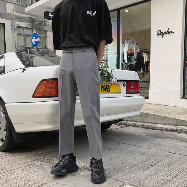 

2019 spring and summer new harajuku style korean casual fashion couple straight small trousers joggers streetwear recommend, Black