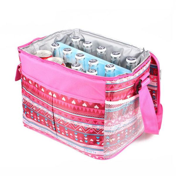 

21l 11l 5l oxford thermal peva pearl cotton lunch bags for kids picnic cooler bags insulated storage fresh keeping, Blue;pink