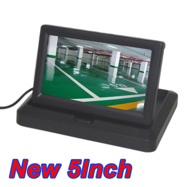 

5.0" color hd ccd car display 5 inch folding new digital screen 2 channel video input dvd player dc 12/24v monitor