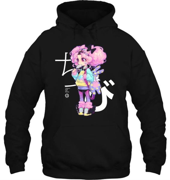 

men hoodie funny novelty shirt chibi cool women streetwear, Black