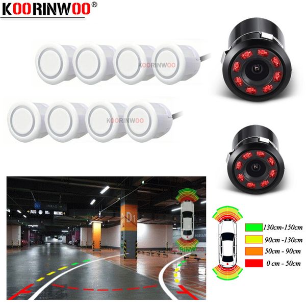 

koorinwoo ccd ahd ops parkmaster car parking sensors 8 buzzer alert front camera reverse dynamic trajectory parking guide system