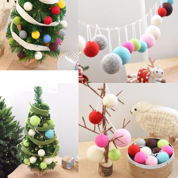

wool felt ball christmas tree ornament hanging pendant decoration 11.4