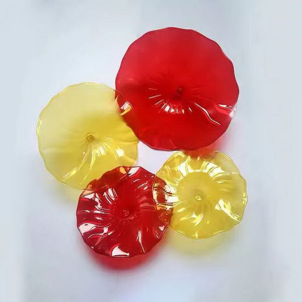 

2020 100% mouth blown borosilicate wedding wall plates centerpiece romantic villa home murano glass wall lamps