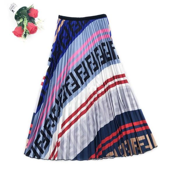 

FF Letter Print Womens Summer Chiffon Skirts Fashion Designer Floral Print Female Clothing Sexy Style Dresses Casual Apparel