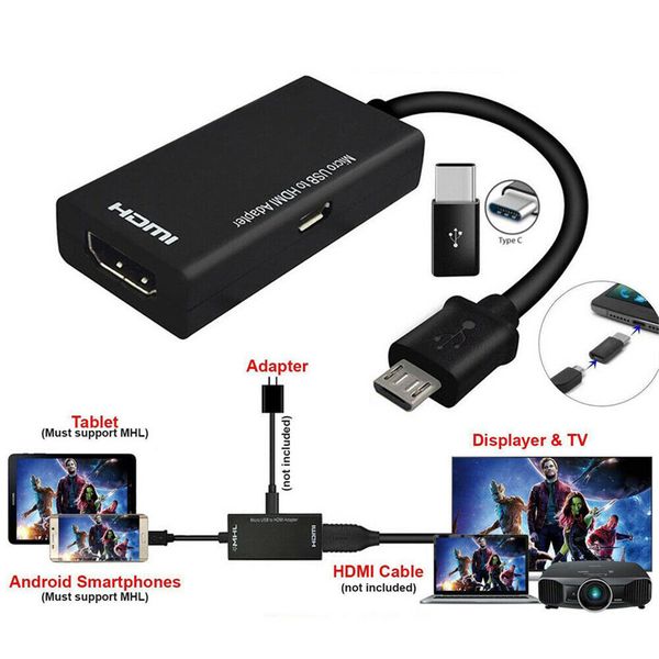 

горячий продавать micro usb штекер кабеля hdmi женский тв адаптер для сотового телефона tablet