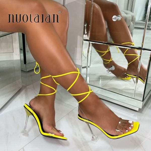 

summer high .5cm heels women pumps ankle cross strap sandals shoes woman ladies peep toe high heels dress party shoes woman y200702, Black