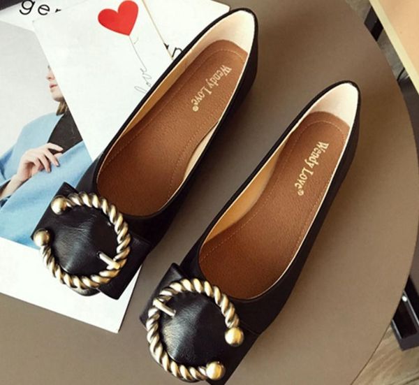 

2019 bowknot women's shoes in spring and autumn with new style flat bottom square head @05, Black