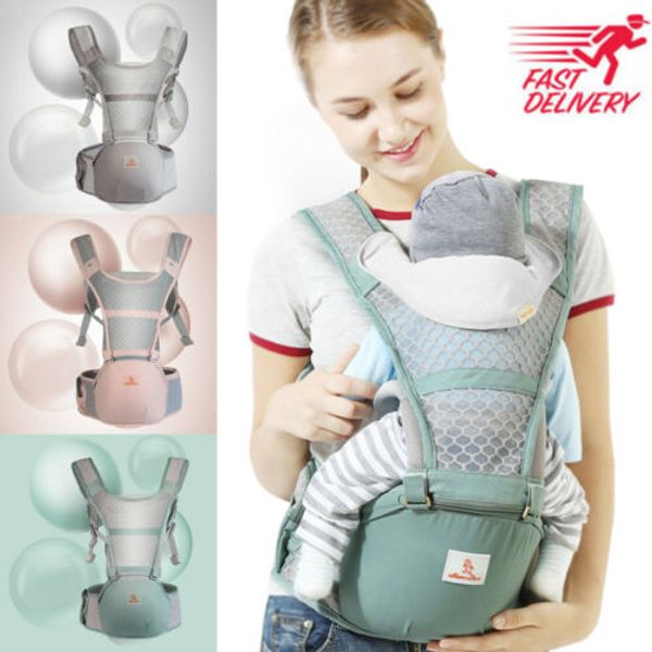newborn infant baby carrier breathable ergonomic wrap adjust cool sling...