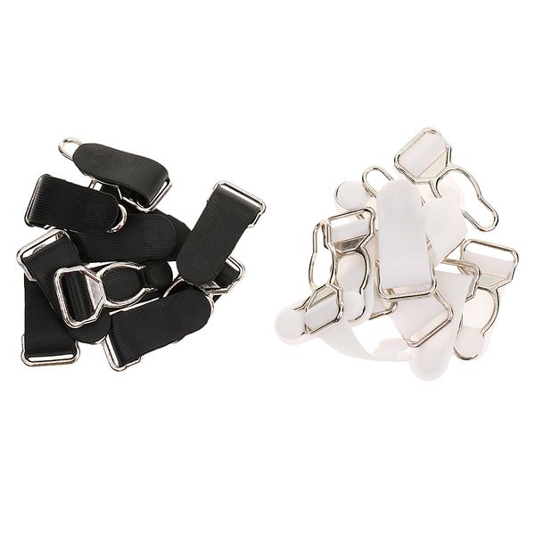 

pack of 20 suspender garter end clips lingerie corset girdles grips black white