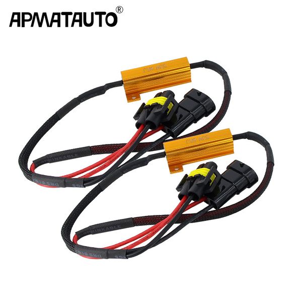 

2x error h4 h7 h8 h9 h11 9005 hb3 9006 hb4 headlight fog light xenon lamp bulb decoder resistor wire harness adapter 50w