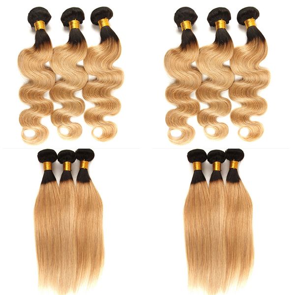

grade 8a peruvian 100% human hair t1b/27 body wave straight 3 bundles or 4 bundles & brazilian malaysian unprocessed virgin hair price, Black