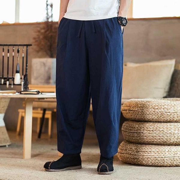 

men's pants streetwear casual cotton trousers male baggy loose harem men women 2021 jogger size plus, Black