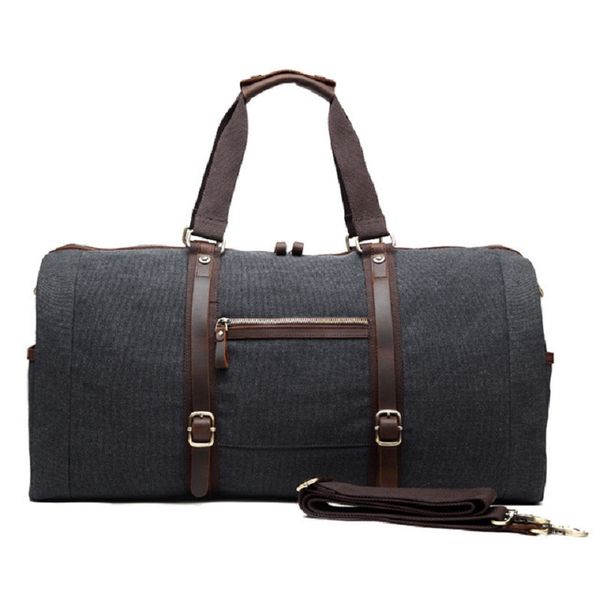 

m254 new canvas leather men travel bags carry on luggage bags men duffel handbag travel tote large weekend bag overnight