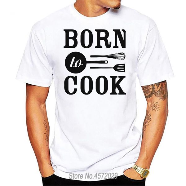 

born to cook forced to work men t-shirt tee christmas cooking chef funny t shirt, White;black