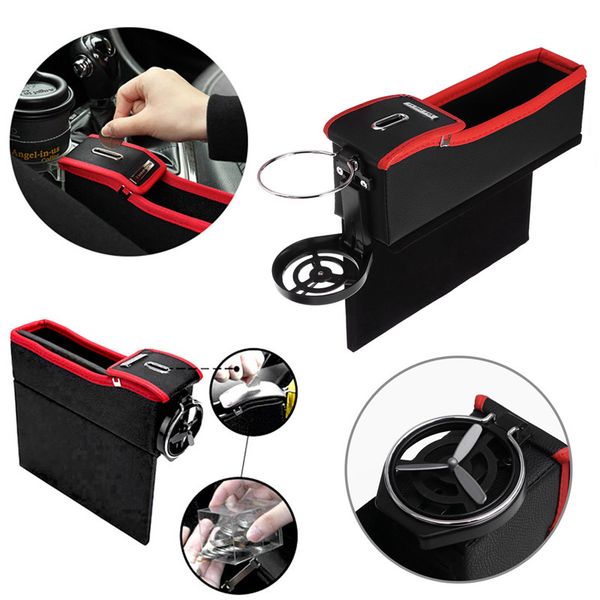 

car seat storage bag stowing tidying for phone coins cigarette keys pu leather car seat side storage box multifunction organizer