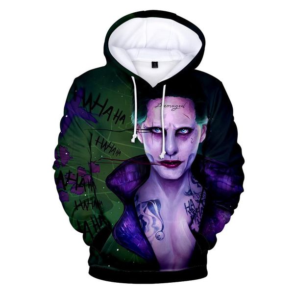 

squad 3d teenager hoodies men women designer sweatshirts long sleeved hooded pullovers, Black