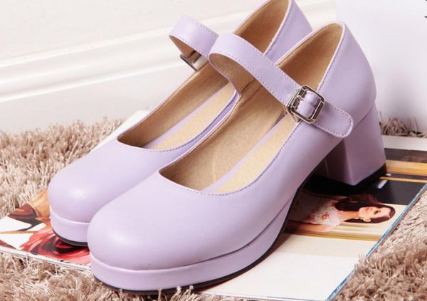 

women's shoes in spring and autumn high coarse heel round head@zxcvbnm313, Black