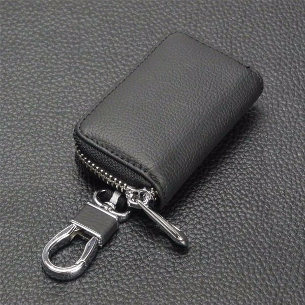 

fashion genuine leather car key wallets men key holder housekeeper keys organizer women zipper case bag pouch purse