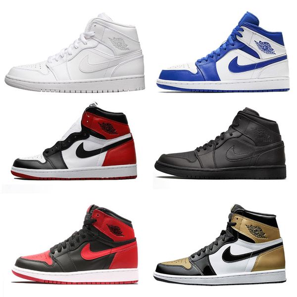 

2019 новый 1 OG Bred Toe кроссовки мужчины запрещенные игры королевские баскетбольные кроссовки мужчины 1с топ 3 разрушенной спинкой тень спортивная обувь