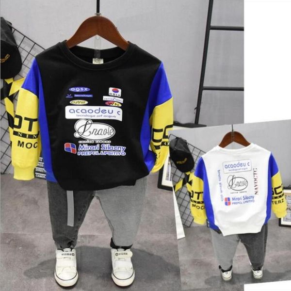 

toddler boys clothing baby boys clothes suits fish style clothing sets sweater+jeans pants casual sport suits toddler sets, White