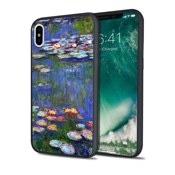 

capa red water lilies phone case for iphone 11 pro xs max xr 8 7 6s plus 5s se 5 case soft silicone cover.