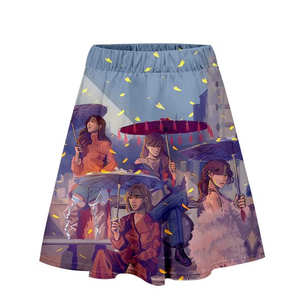

mamamoo 3d printed women skirt fashion kpop streetwear short skirts 2019 girls casual summer wear, Black