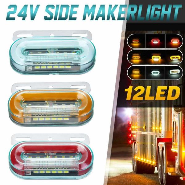 

24v 12 led side marker lights car external lights signal indicator lamps warning tail light 3 modes trailer truck lorry
