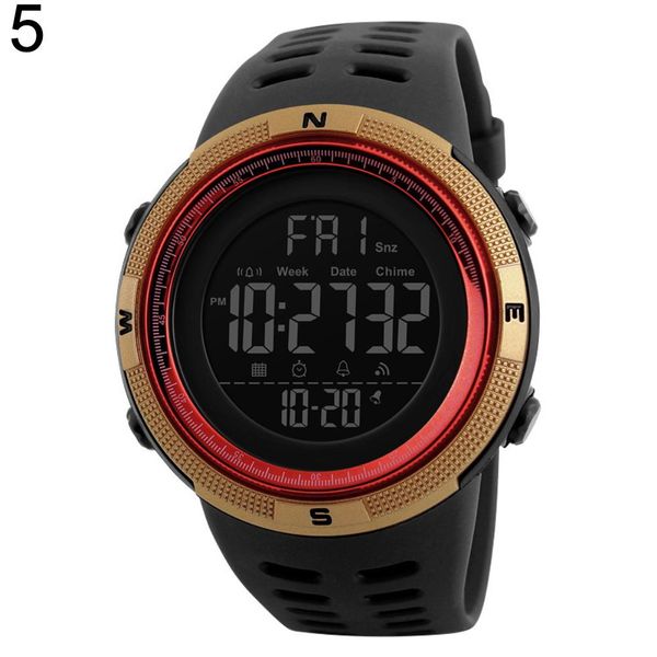 

new men fashion alarm clock digital display waterproof calendar sports wrist watch silicone band relogio inteligente, Slivery;brown