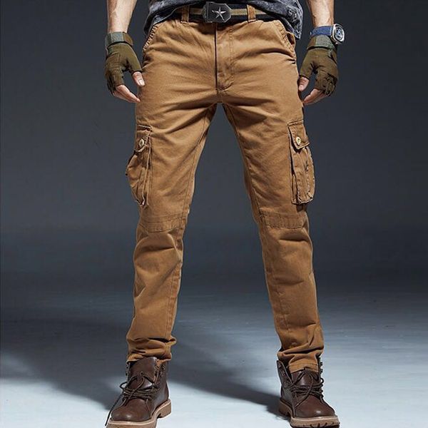 

2019 men's wear comfortable casual pants cotton comfortable youth more than straight trousers pocket pants trend, Black