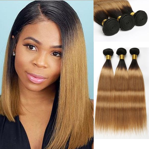 

1b 27 мед белый омбре человеческих волос пучки перуанский прямые волосы пучки 3 пачка предложения 10 a класс remy выдвижения волос beyo, Black