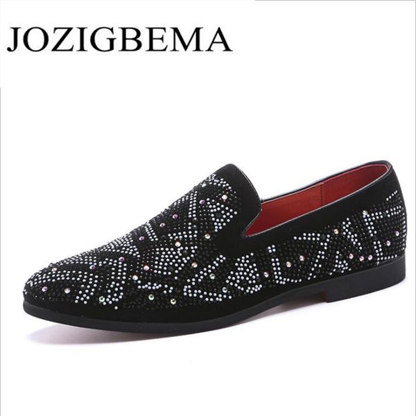 

new men set of feet loafers black bright drill loafers rivets shoes black bottom wedding party shoes