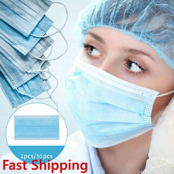 

50 шт одноразовые маски для лица рот анти-pm2. 5anti грипп дыхательные защитные маски для лица careelastic earloop маска нетканая лицо