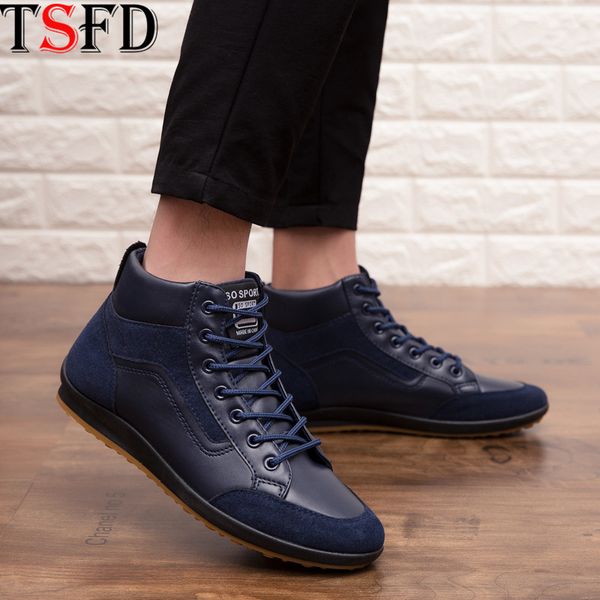 

fashion shoe men's leather sneakers comfortable men trainers shoes ultra-light men shoe spring big size simple high shoes y6, Black