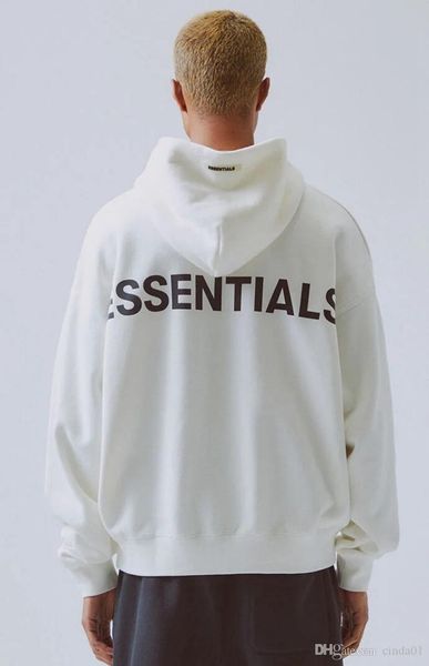 

mens designer hoodies europe america high street fashion brand embroidered logo reflective fog essentials loose sweatshirt, Black